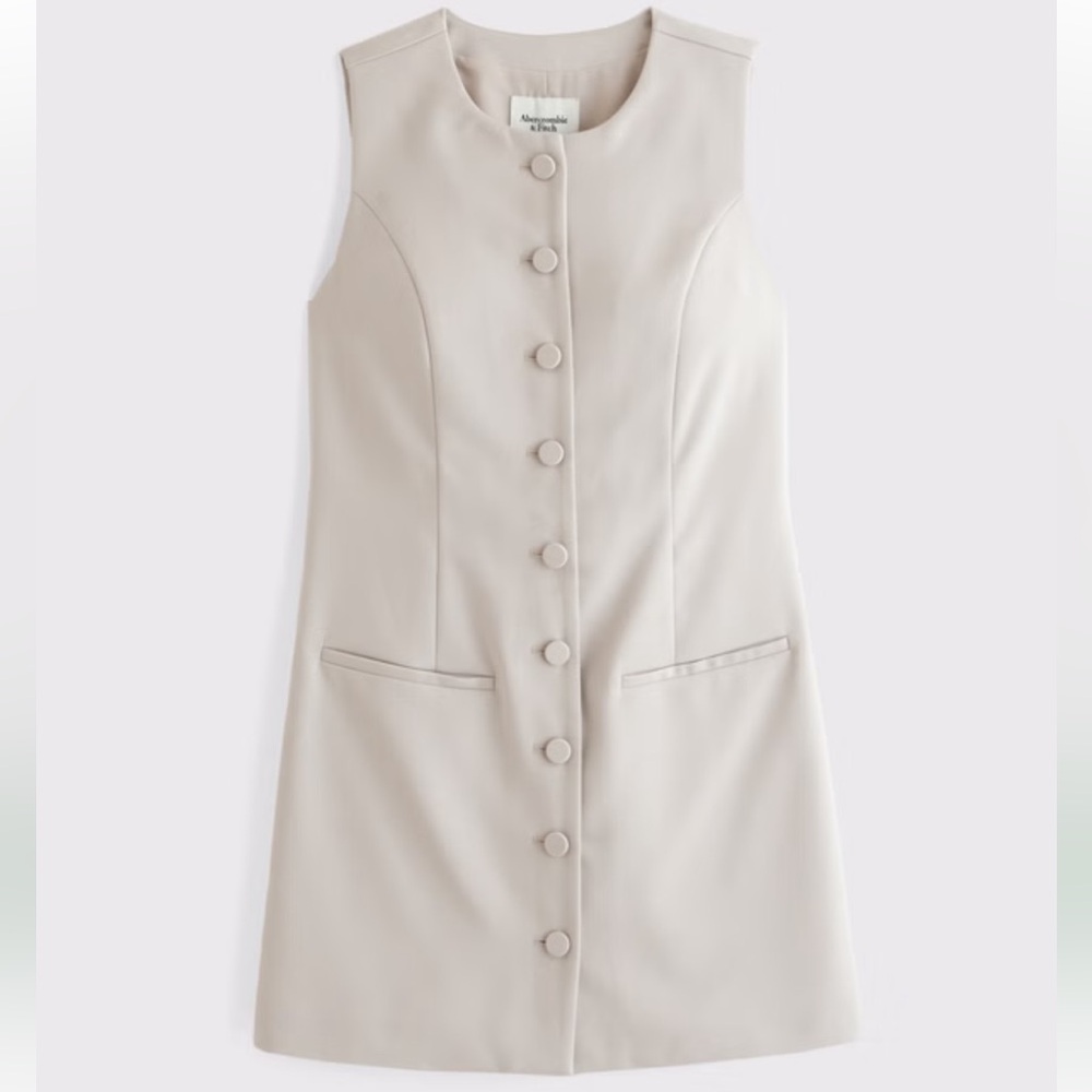 The A&F Mara High-Neck Vest Mini Dress - Ash